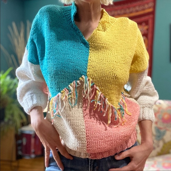 ‼️SOLD🏷️Vintage DEADSTOCK 1990s hand knit sweater - Picture 5 of 5